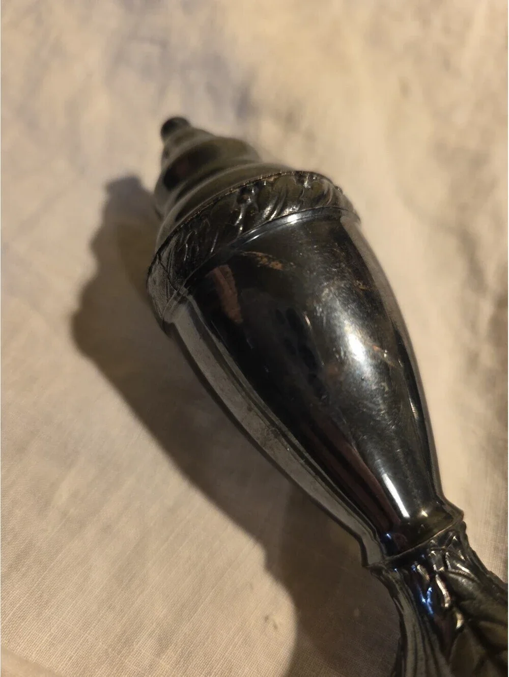 Vintage Salt Pepper Shakers Silver Plate Luraline 651 1950s Stamped Patina Pair